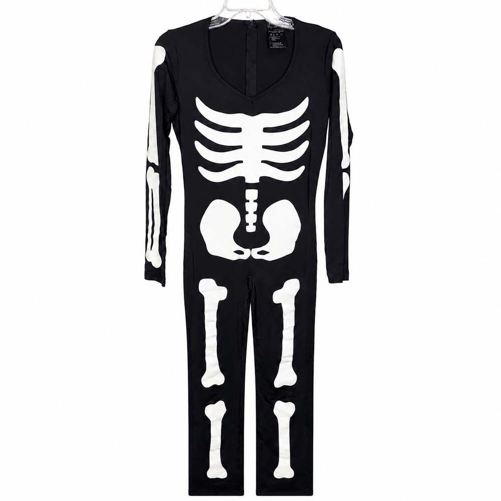 Leg Avenue Spandex Glow in The Dark Skeleton Bodysuit Costume Womens Large NIP